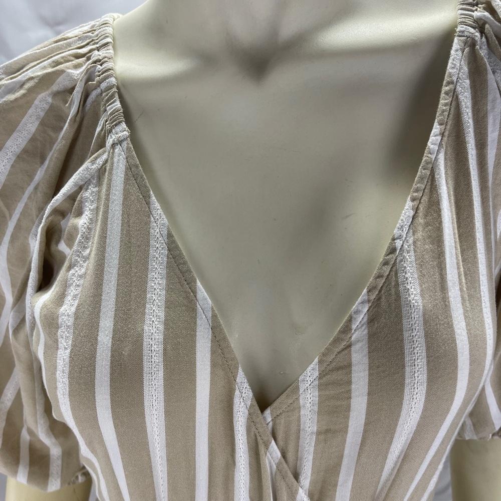 Waist defined stripe tie belt midi wrap dress by Old Navy. - Picture 8 of 12
